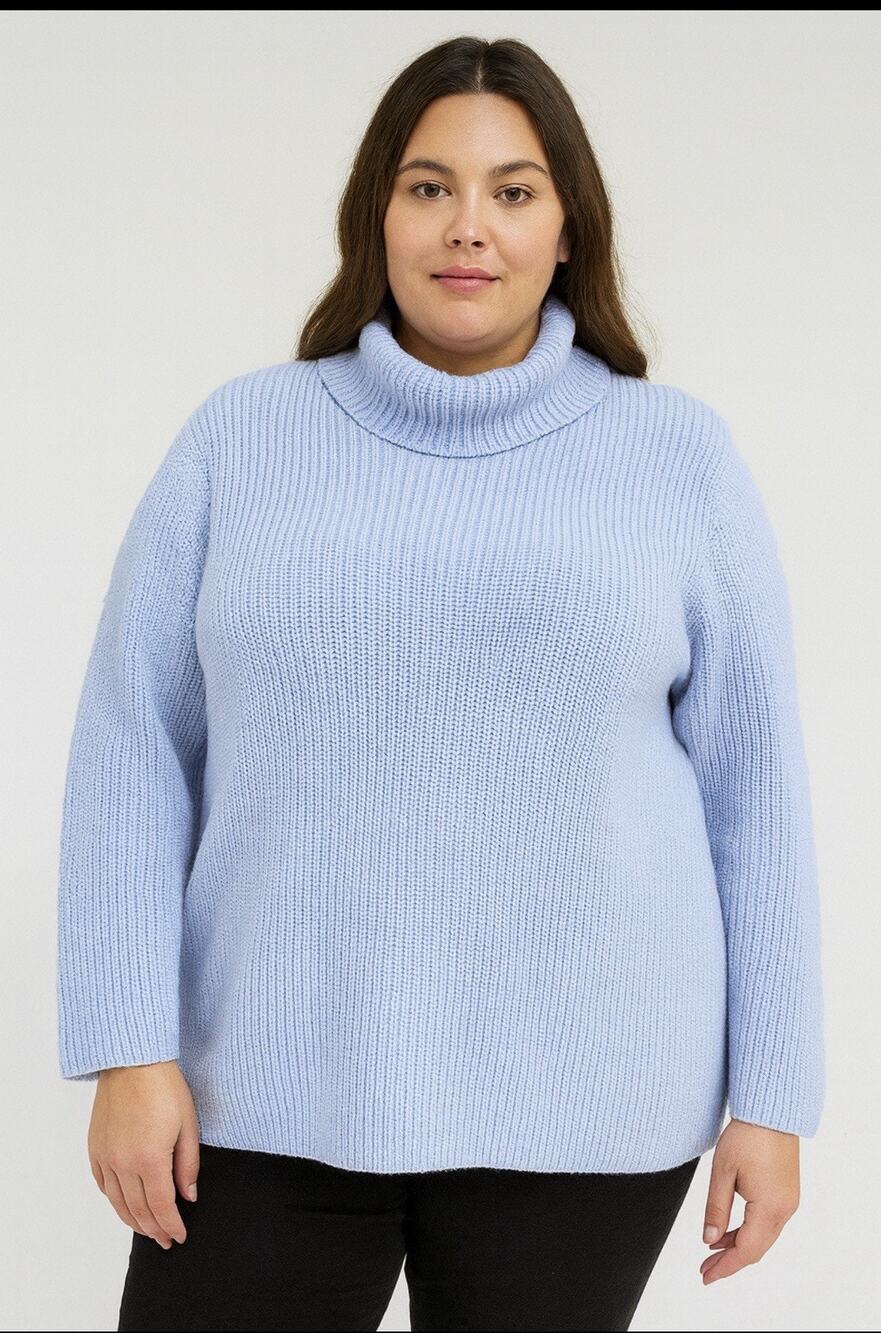 Talbots Aqua Knit Pullover Sweater 100% Cotton Sz 1X Comfortable Relaxed Slouchy